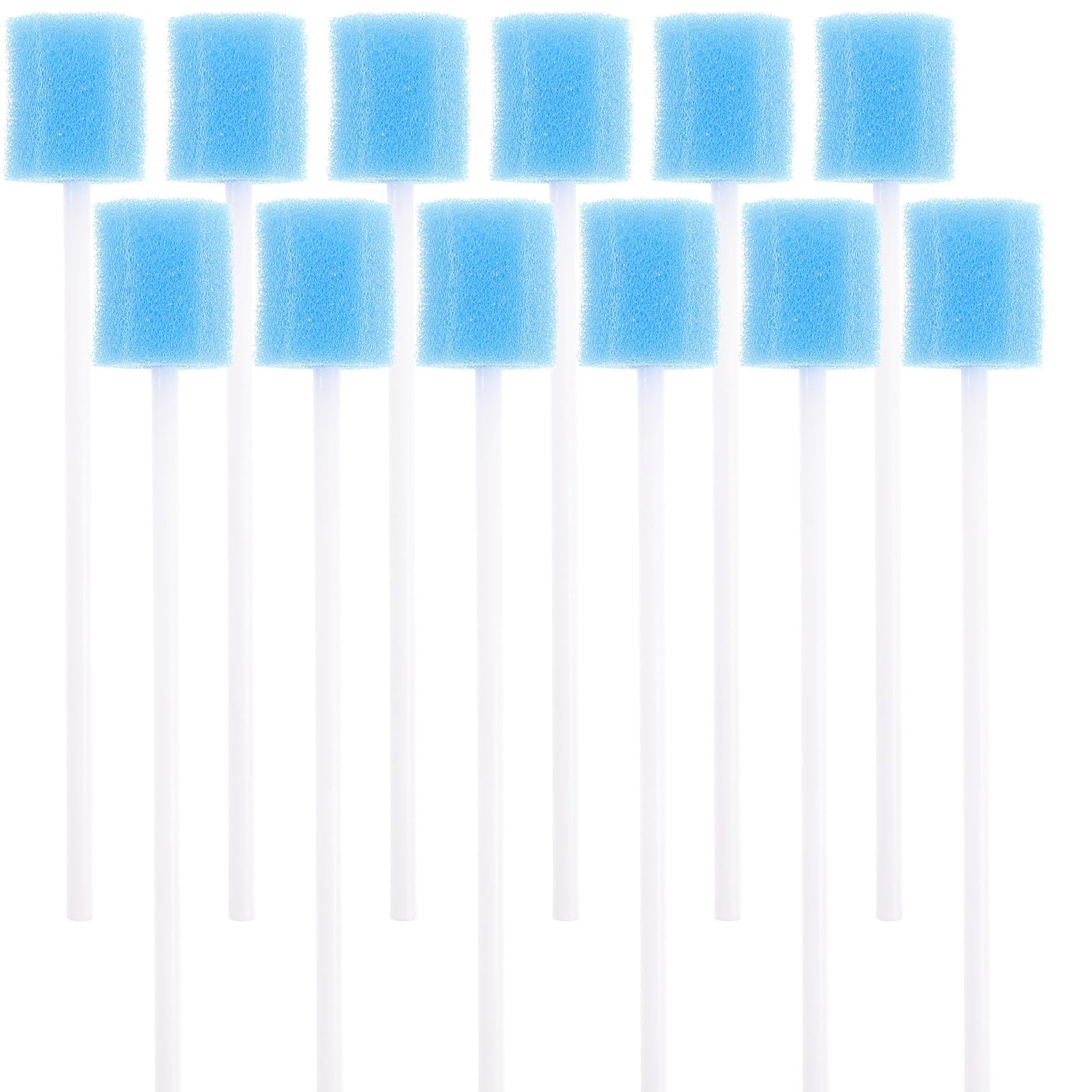 Healifty Sponge Mouth swabs 100 pcs Disposable Sponge Stick Mouth Care Sponge Tooth Cleaning Sponge Swab Oral Care (Blue)