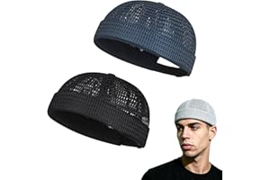 Men's Breathable Brimless Hat, Adjustable Ultra Cooling Skull Cap, Quick-Dry Large-Mesh Brimless Skullcap.
