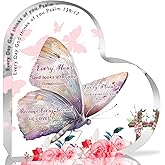 Christian Gifts for Women Religious Gifts Butterflies Inspirational Gifts with Bible Verse Prayers Desk Decor Acrylic Heart Shaped Keepsake Birthday Christmas Gifts Friendship Gifts for Women