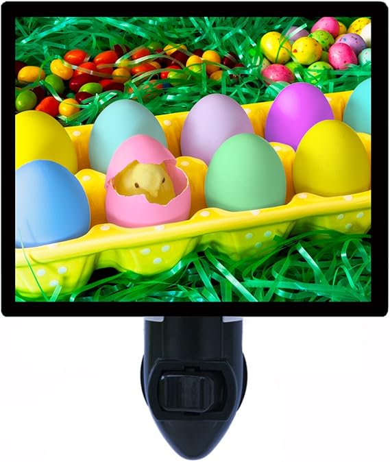 Easter Night Light, Easter Chick, Peep in Colored Egg LED Night Light