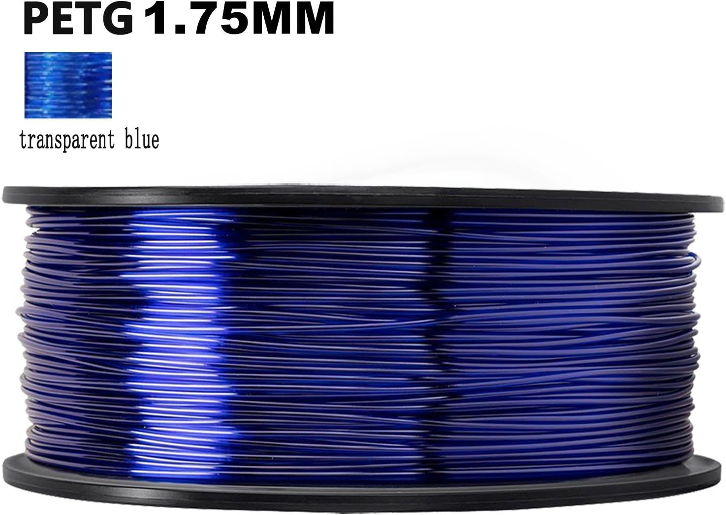 DANITI TECH 3D Printer PETG Filament,1.75mm Dimensional Accuracy +/- 0.05 mm, 1kg / 2.2lbs Spool for 3D Printers-- (transparent blue)