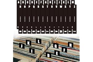 26 pcs Vinyl Record Dividers A-Z Alphabet Dividers Black Double-Side Plastic Vinyl Record Separator Card Divider for Album CD