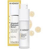 Honest Beauty Vitamin C Radiance Serum, Improves Brightens Skin Tone and Complexion, Gentle for Sensitive Skin, Fragrance-Free, Vegan, 1 fl oz