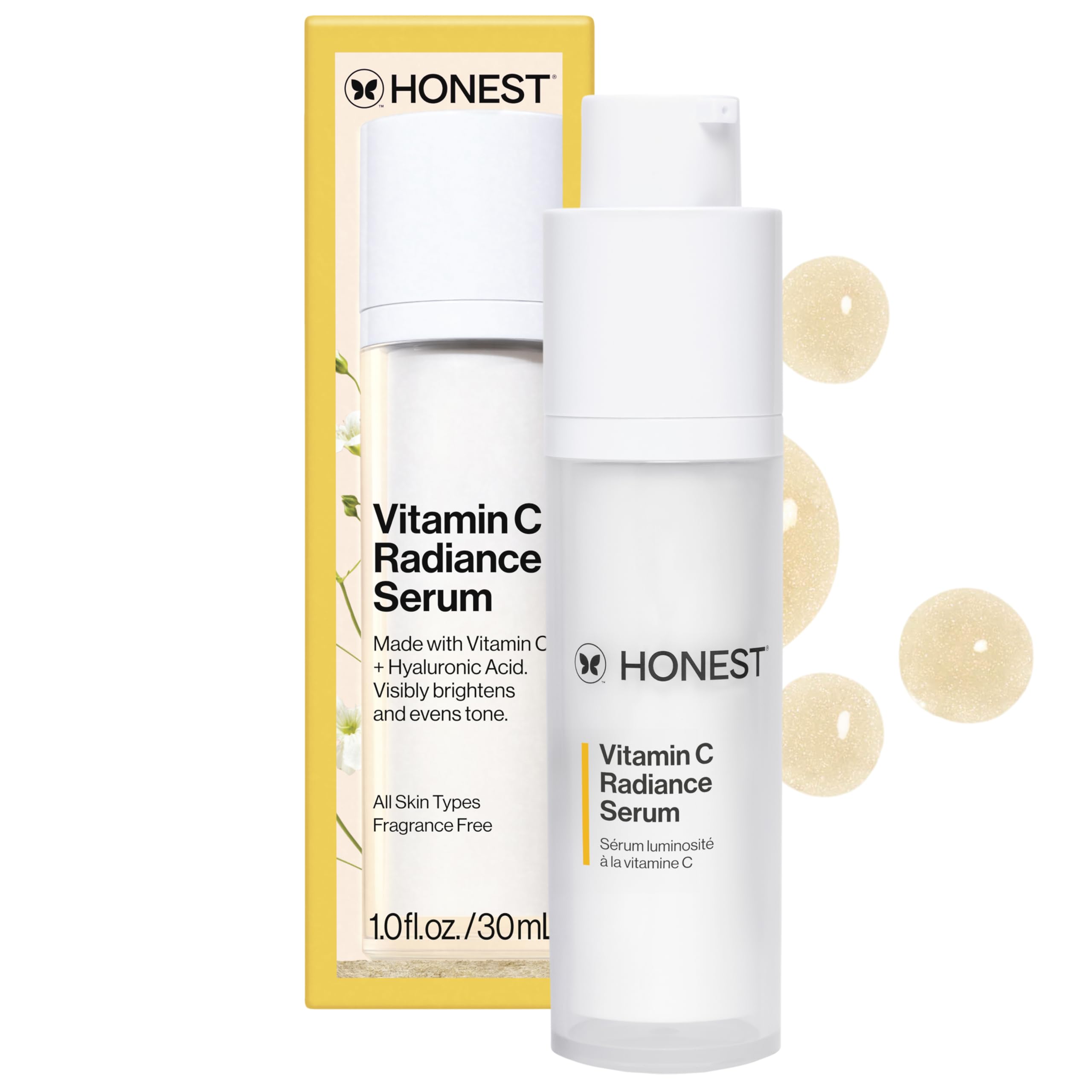 Photo 1 of Honest Beauty Vitamin C Radiance Serum | Improves + Brightens Skin Tone and Complexion | Gentle for Sensitive Skin, Fragrance Free, Vegan | 1 fl oz