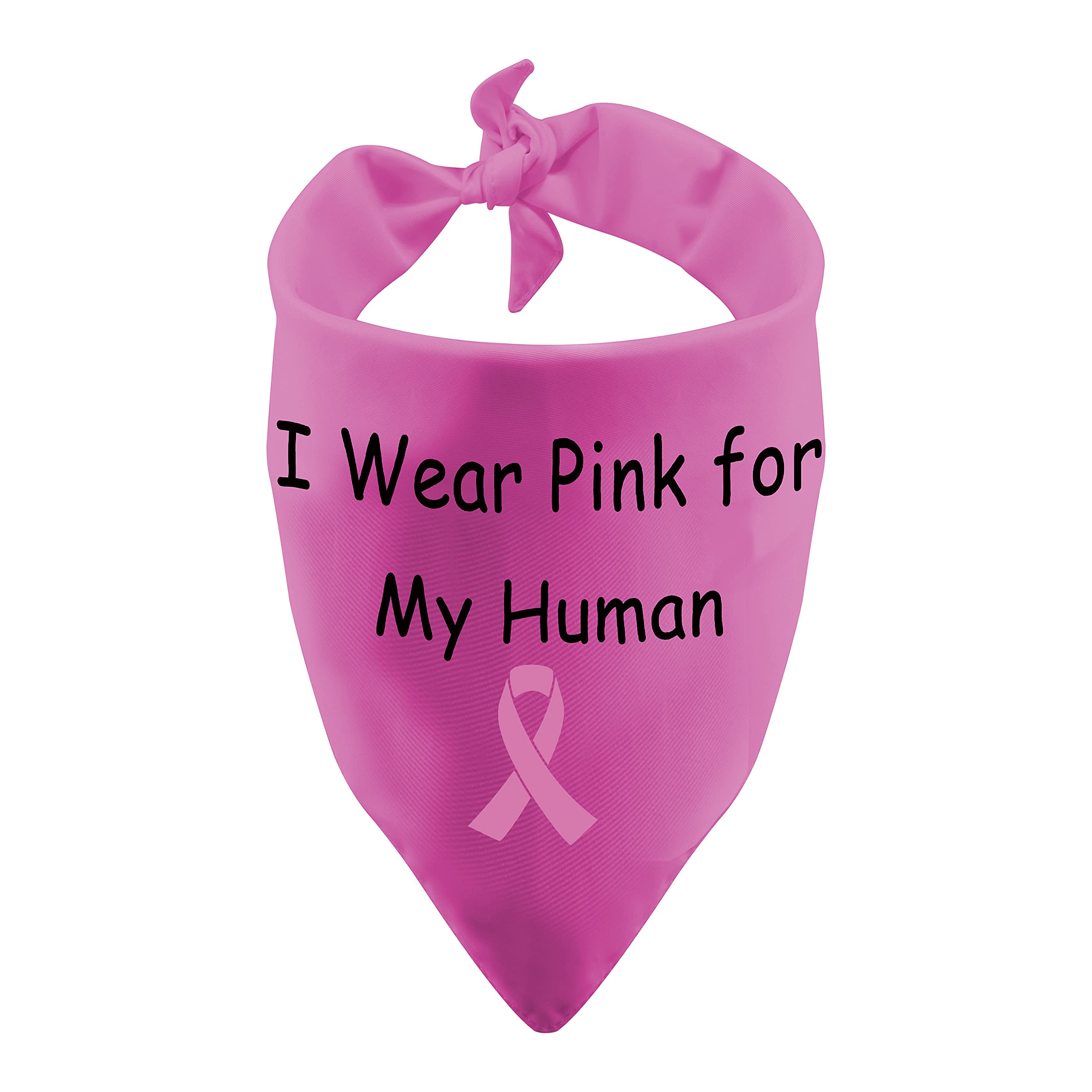 Support Breast Cancer Awareness Dog Bandana I Wear Pink for My Mom Pet Scarf Pink Ribbon Dog Celebration (I Wear Pink for My Human)