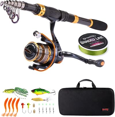 Sougayilang Telescopic Fishing Rod Reel Combo 2.4M Portable Travel Kit