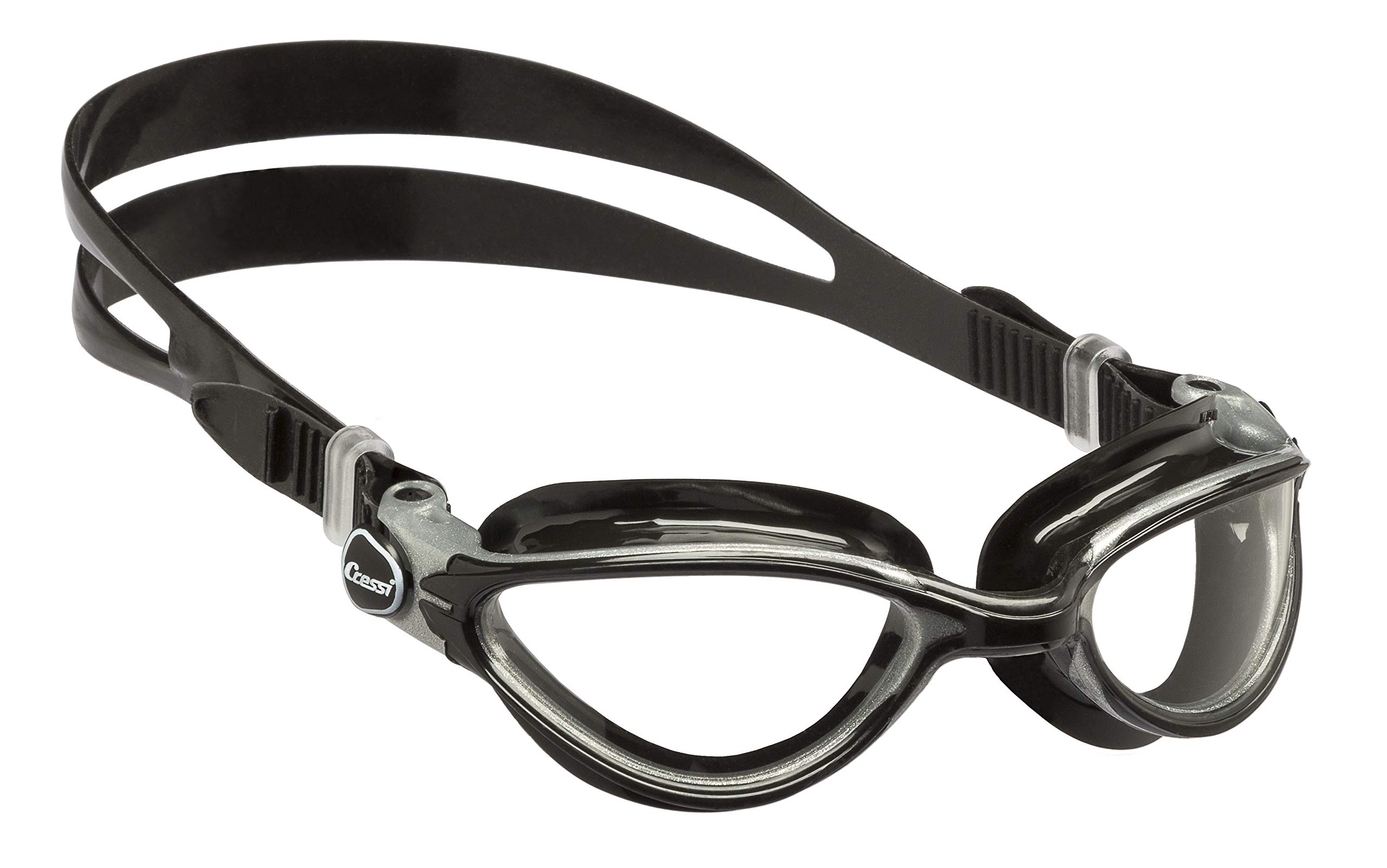 Cressi Unisex Thunder Swim Goggles, Black/Silver, One Size