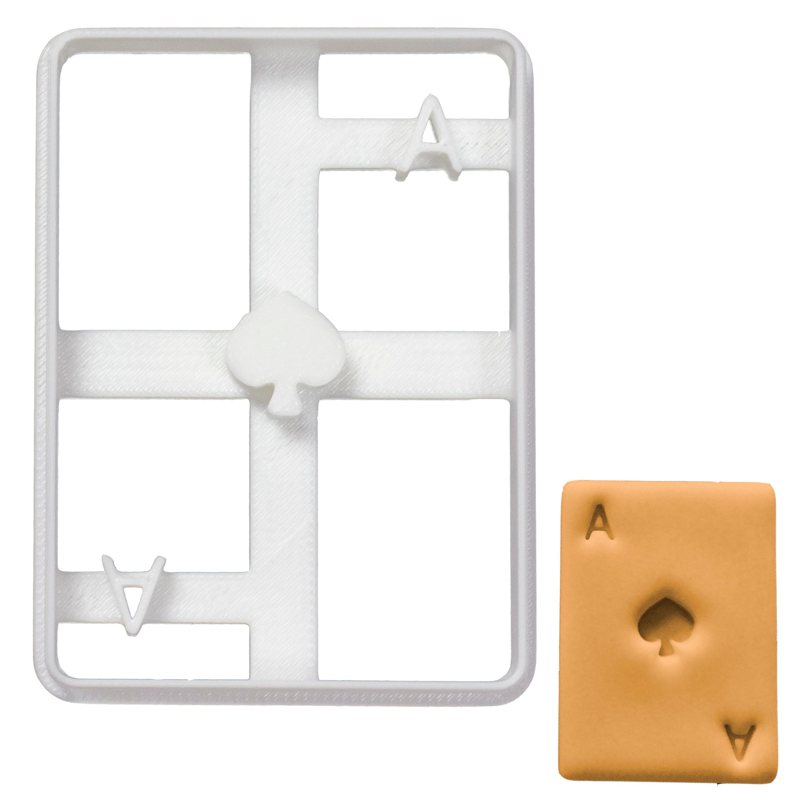 BAKERLOGY Poker Card Ace of Spades Cookie Cutter - Detailed Biscuit Cutter Design for Baking and Crafts, Ideal on Fondant, Dough, Clay, Ideal for DIY Las Vegas Casino Theme Party