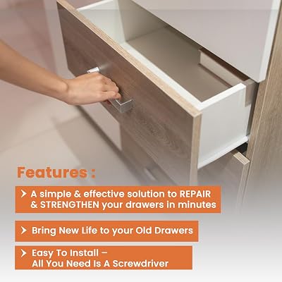 Gadget Planet Drawer Repair Kit Pack of 4 - Fix Sagging Drawers