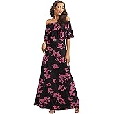 KOH KOH Womens 2026 Long Strapless Floral Print Summer Cocktail Maxi Dress Gown