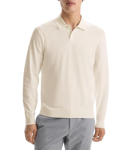 Theory Mens Ryder Quarterzip Polo in Relay Jersey, Black, Small at