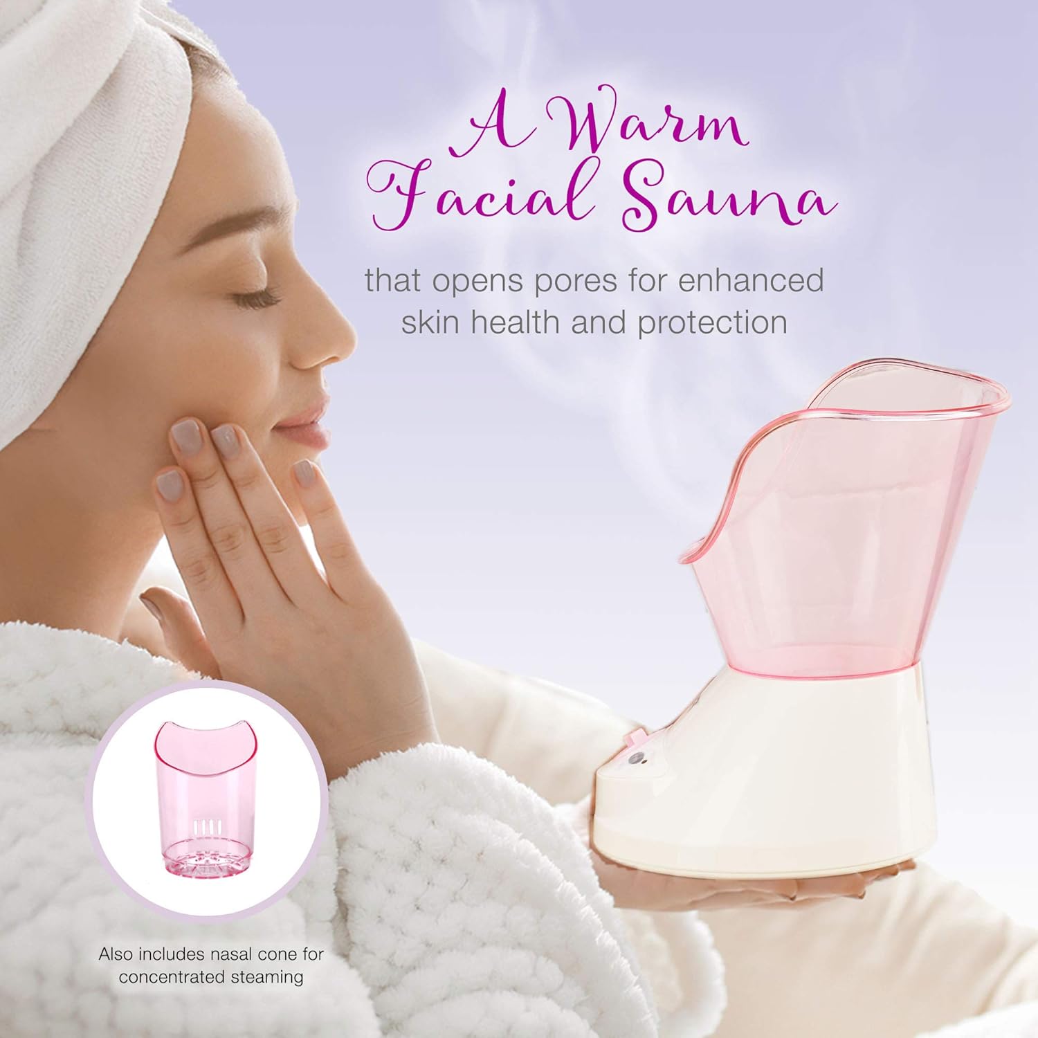Conair True Glow By Conair Gentle Mist Moisturizing Facial Sauna System With Facial Cleansing Brush: Beauty
