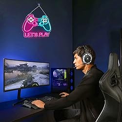 Gaming Neon Sign, Lets Play Game Led Neon Sign for