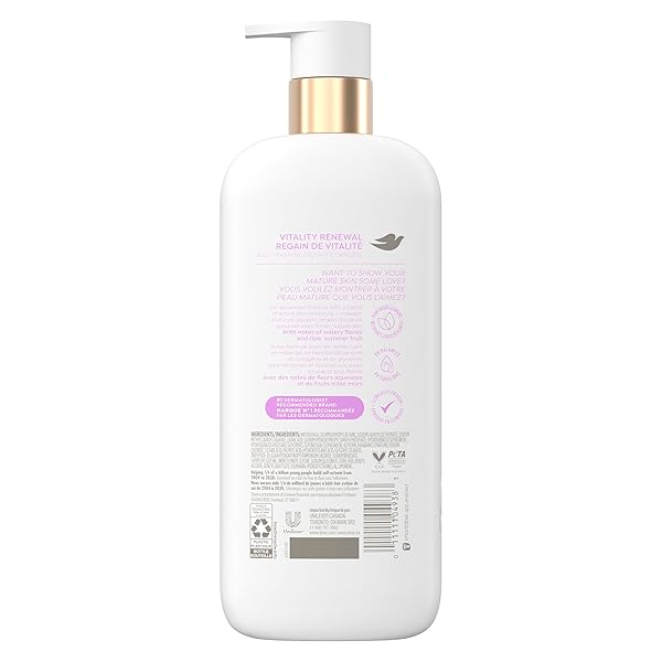 DOVE BODY WASH VITALITY RENEWAL PROMOTES FIRMER, SUPPLE SKIN 4% RESTORING SERUM WITH COLLAGEN 18.5 OZ