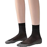 FITU Womens 50D Sheer Ankle Nylon Socks With Cotton Bottom 12 Pairs Ankle Tights Hosiery