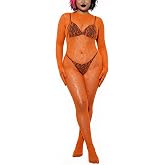 Leopard Print Lace Body Stocking Jumpsuit, Women's Cheetah Fishnet Bodysuit | Animal Pattern Fish Net Bodystocking Lingerie for Catwoman Costume Sexy Cosplay, Stretchy Rave Outfit for US 0-20