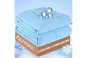 QUTOOL® Cooling Blankets for Hot Sleepers and Night Sweats All Season,King Size,Double-Sided Cool Technology Absorbs Body Heat,Q-Max>0.4, Lightweight Breathable,Blue,104"x90"