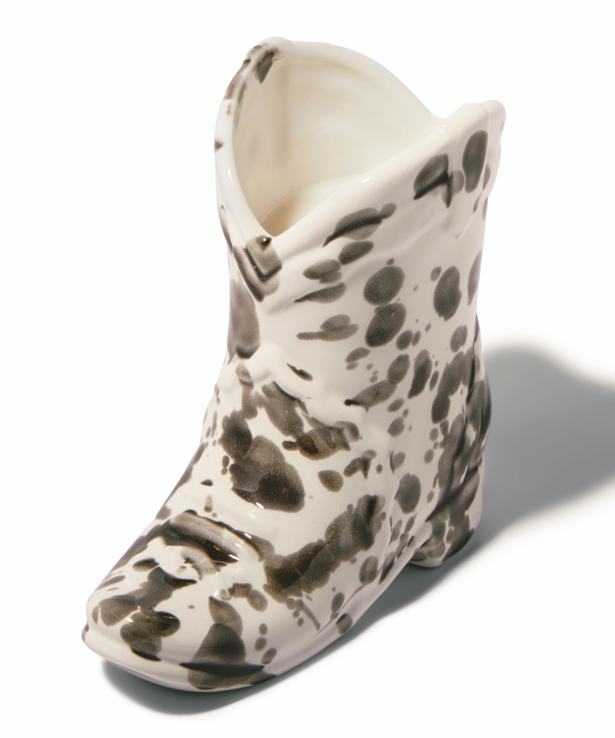 Paddywax Scented Candles Glazed Ceramic Nashville Cowboy Boot Shaped Candle, 170g, Palo Santo Suede