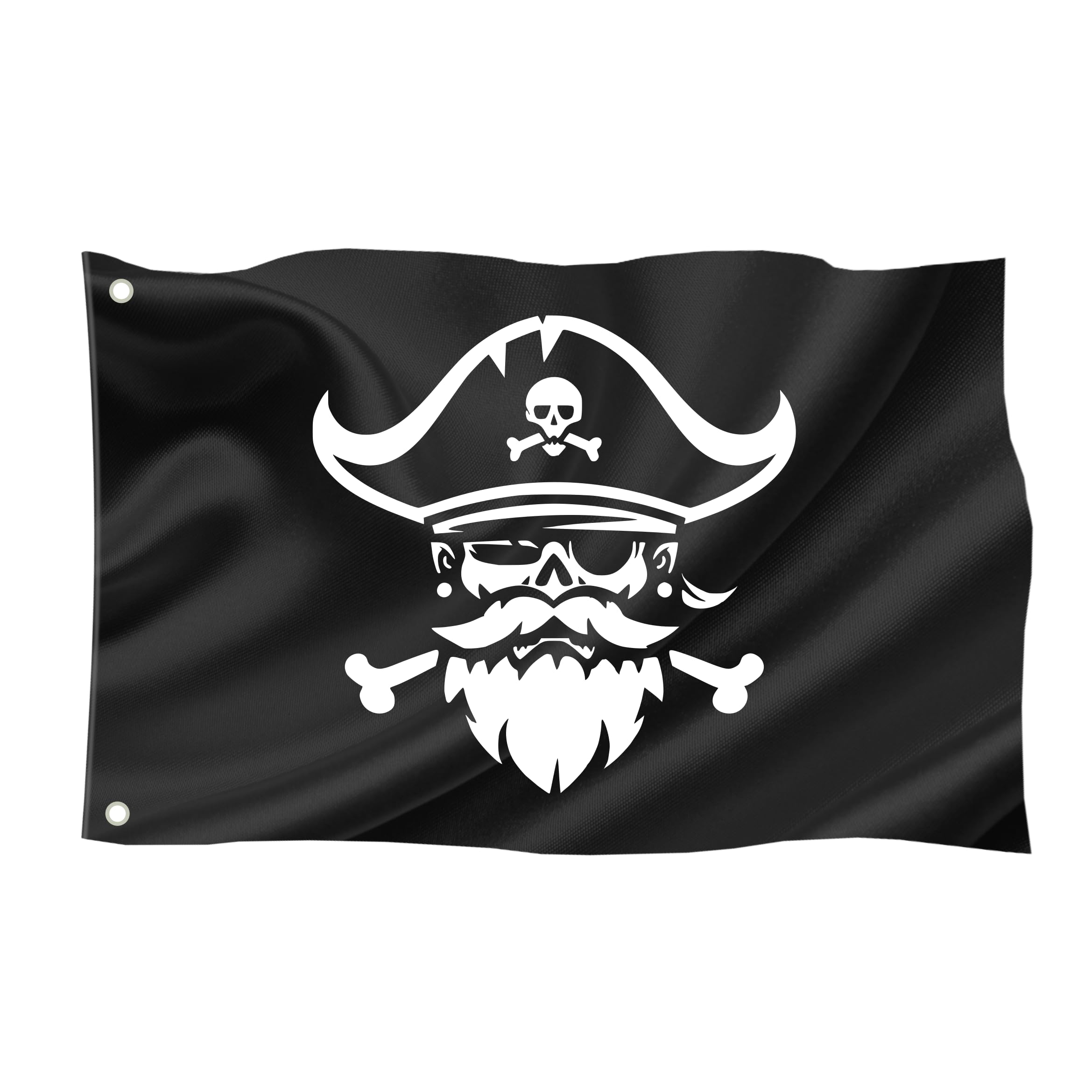 Pirate Flag / 60x40 cm / 23.6x15.7 Inch / Weatherproof with Eyelets / Outdoor and Indoor / Flag for Flagpole / 100% Polyester (Skull 3 (Size S))