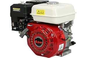 BJTDLLX Gas Engine, 4 Stroke 6.5 HP Go Kart Motor Engine, Single Cylinder Air Cooled Gasoline Motor Engine for Honda GX160 OHV Pull Start, 5mm Shaft Keyway, 20mm Shaft Diameter