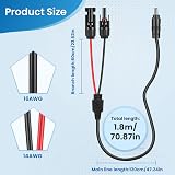 Thlevel Solar Panel Cable to DC 8mm 5.5x2.1mm 4.0x1.7mm Waterproof 1.8m 16AWG view 3