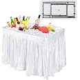 middow 4 Foot Ice Cooler Table, Folding Buffet Cold Food