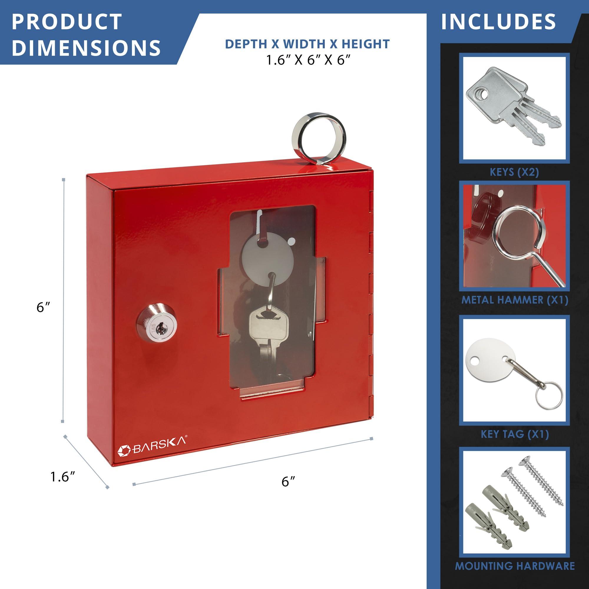 Mua Barska Red Key Lock Breakable Glass Window Alarm Emergency Key ...
