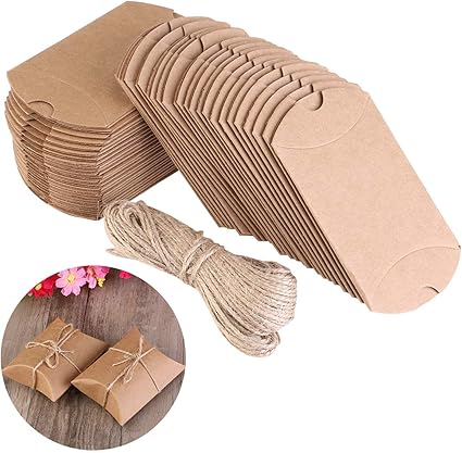 Amazon Com Nuolux Pillow Box Kraft Boxes Kraft Paper Gift Box
