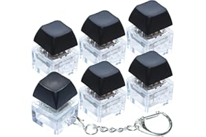 XIAWALANGZHUO 6 Pack Keyboard Fidget Toy, Keyboard Fidget Keychain Keyboard Decompression Button Finger Clicker Toys, Button Stress Relief Fidget Gifts for Adult to Relief Stress (Black)