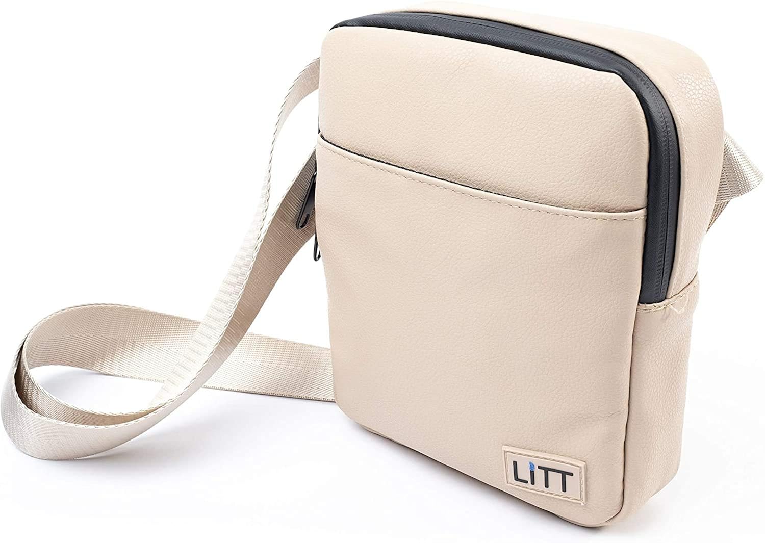 LiTT Smell Proof Stash Bag Charcoal Lined, Cross Body Bag Blocks