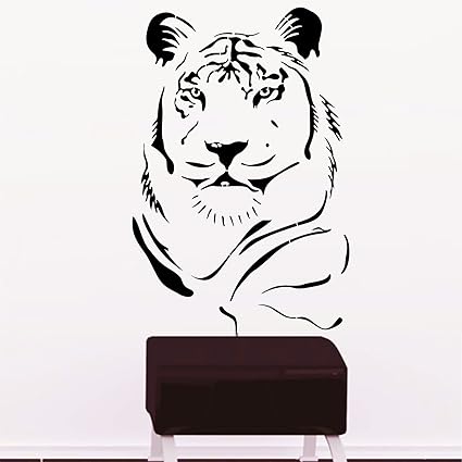 Kayra Decor Tiger Reusable DIY Wall Stencil Painting for Home Decor (Plastic Sheet, 16inch X 24 Inch), Clear
