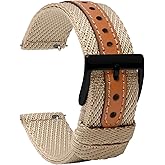 TStrap Nylon Watch Band for Men - Canvas Quick Release Watch Strap Women - Soft Sailcloth Smart Watchband with Clasp - Correa para Reloj Replacement - 18mm 20mm 22mm