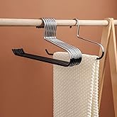 FREZON 12 Pack Extra-Wide Drapery Hangers Blanket Hangers Heavy Duty Black Vinyl Coated Nonslip - Holds Up to 40 Lbs - Great for Quilts, Comforters, Table Cloths, Bedding, Towels, Rugs