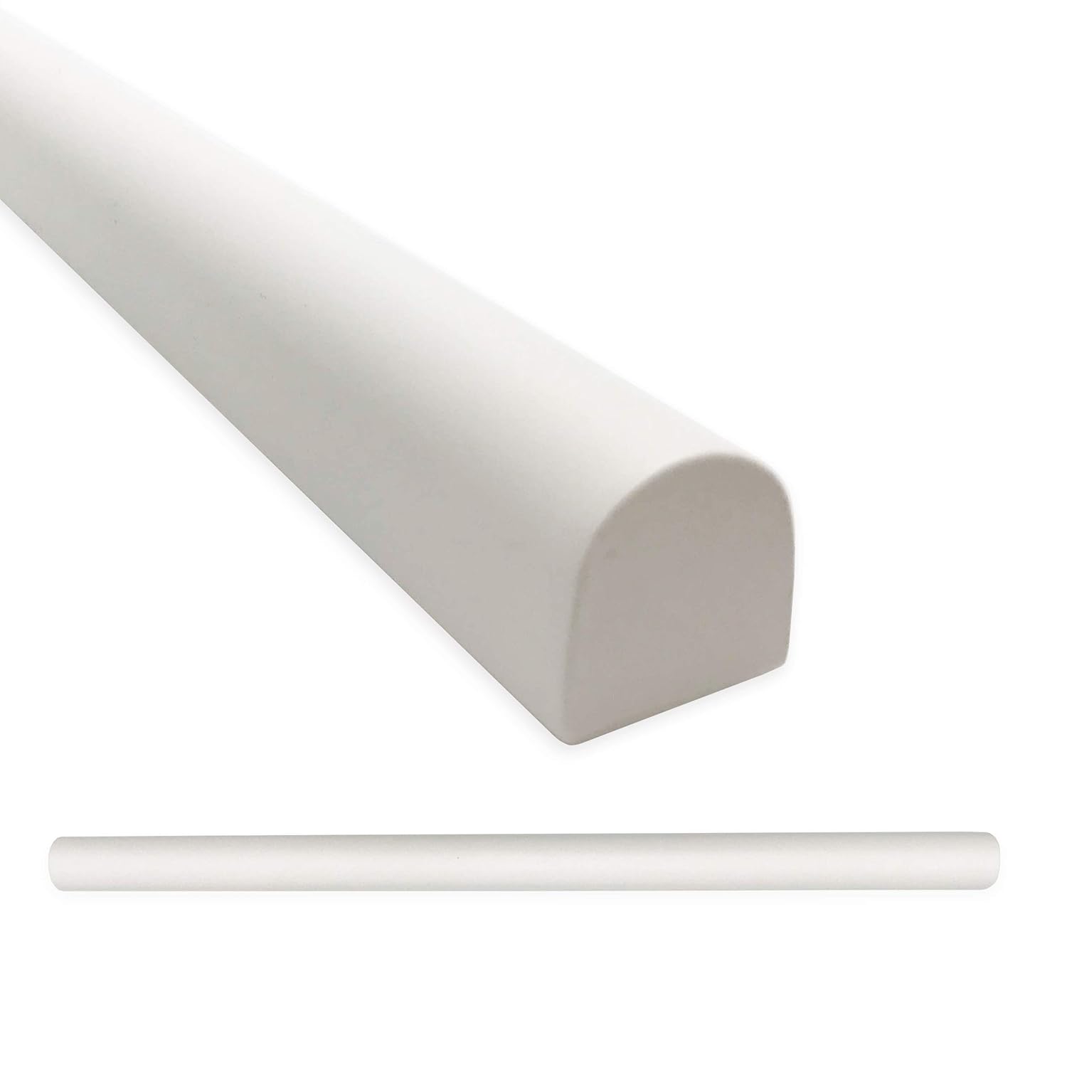 Bright White Soho Bullnose 3/4 X 12 inch Liner Trim | Molding Tile for Kitchen Bathroom Ceramic Tile Finishing (12 Pack, Matte Bright White)