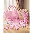 BABESIDE 8 Pcs Reborn Baby Dolls Clothes with Bassinet for 17-22 Inch Baby Dolls, Reborn Baby Doll Accessories Outfit fit Newborn Babies Doll Girl, Babies Pretend Play Set (Not Doll)