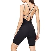 LOVESOFT Workout Romper for Women Short Jumpsuit Sleeve Bodycon Unitard Sport Bodysuit Onesie Athletic One Piece