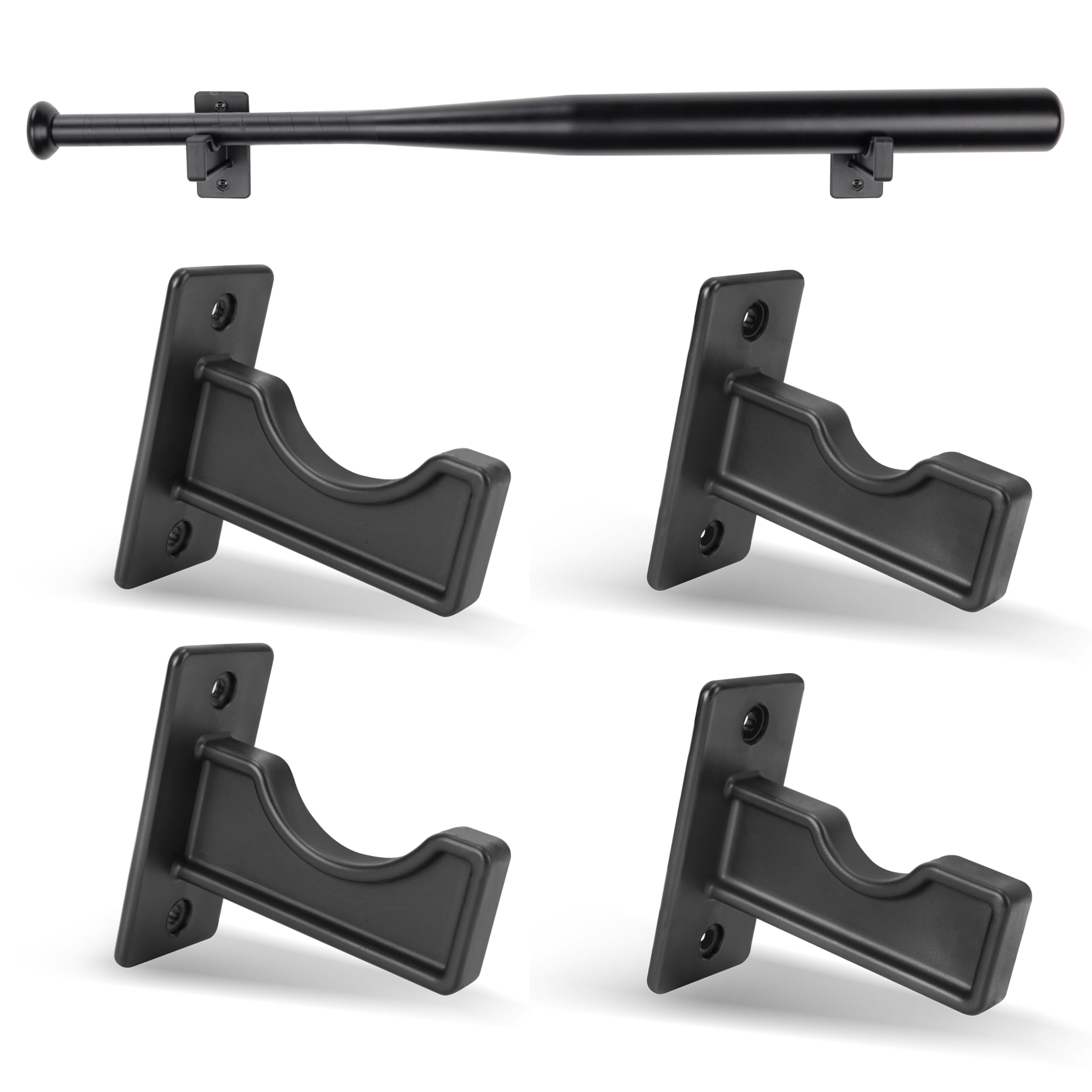 BOOSTEADY 4 Pcs Baseball Bat Wall Mount,Softball Bat Holder,Bat Wall Rack Hangers for Holder for Horizontal Display