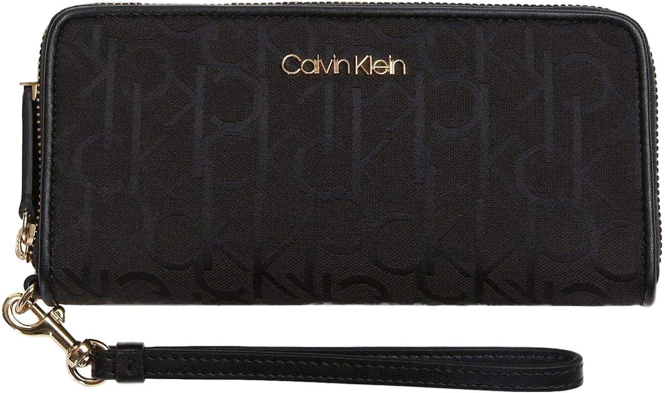 Monogram Jacquard Zip Around Wallet Clutch Bag