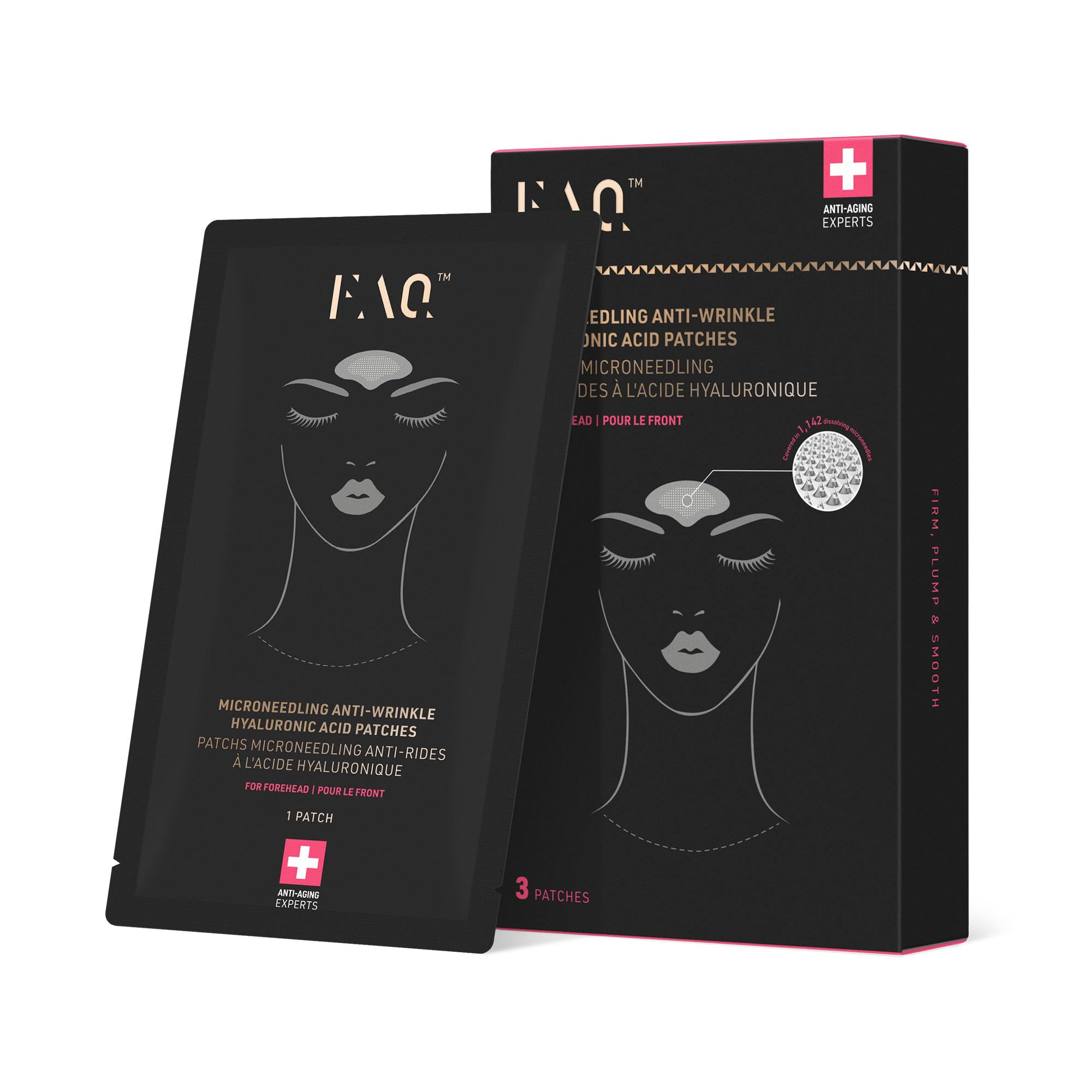 FAQ Microneedling Anti-Wrinkle Hyaluronic Acid Patches For Forehead - Forehead Wrinkle Patches - Instant Non-invasive Rejuvenating Results - Travel-friendly Skin Care - 3 pcs. — image 1