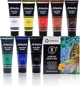 Artecho Professional Acrylic Paint Set 8 Primary Colors 120ml Tubes