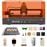 BlazeX M3 10W Laser Engraver Machine, 0.01mm Ultra-precision Laser Cutter and Engraver Machine for Wood Metal Glass Leather, Beginner-Friendly, with Enclosure Honeycomb Engraving Materials, Class 1