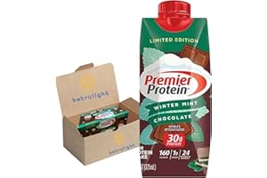 Premier Drinks 30g High Protein Shake, Winter Mint Chocolate - 11 fl. oz., Case of 15 comes in BETRULIGHT Branded Box
