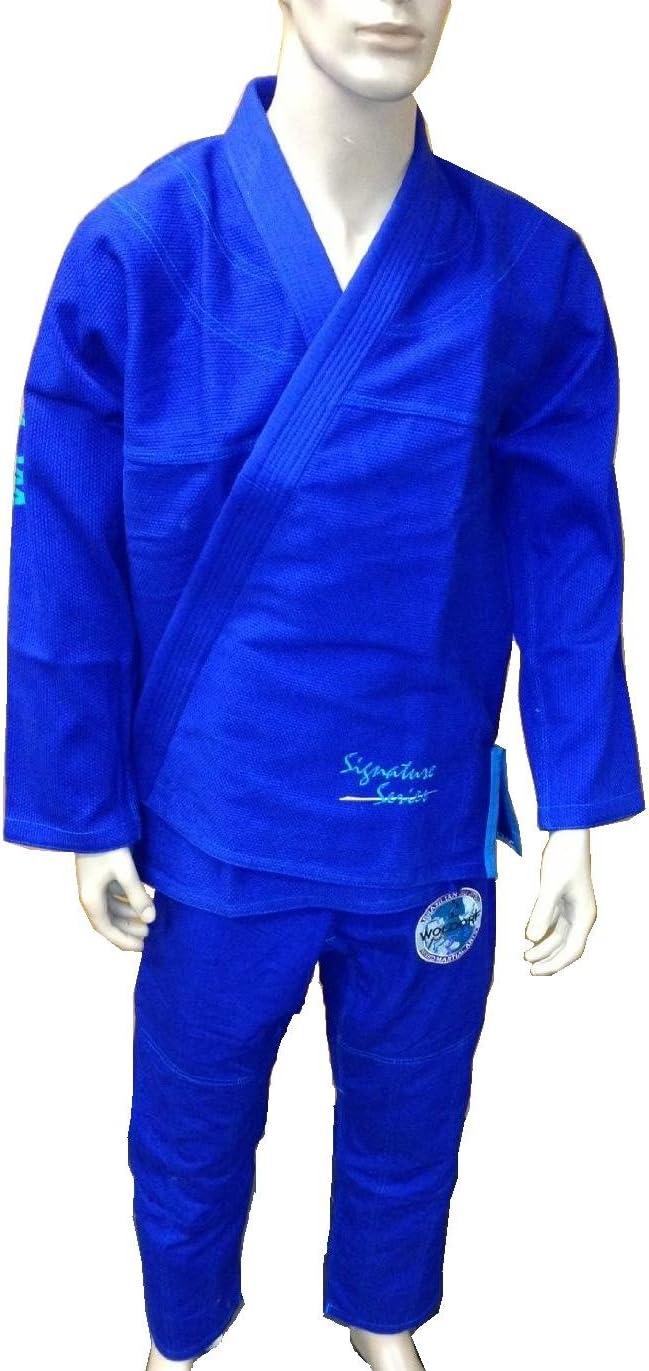 Brazilian Jiu Jitsu Kimono Pearl Weave Gi Competition Uniform Blue with Rip Stop Pants Size 3 A1