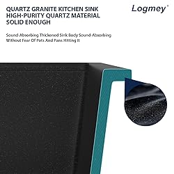 Logmey Black 33x19 Inch Granite Composite Kitchen