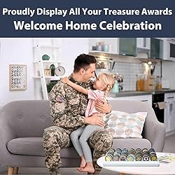 DecoWoodo 7 Rows Challenge Coin Display Stand Solid