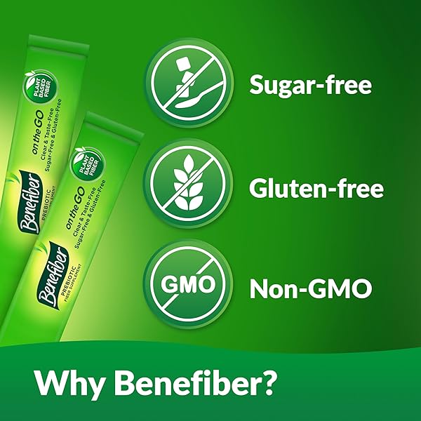 BENEFIBER ON THE GO PREBIOTIC FIBER SUPPLEMENT POWDER FOR DIGESTIVE HEALTH, DAILY FIBER, UNFLAVORED – 28 STICKS (3.92 OUNCES)