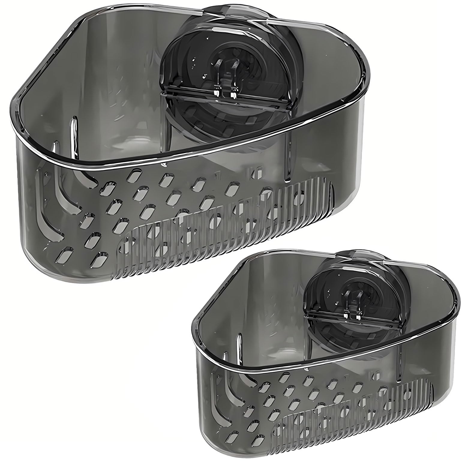 Photo 1 of **MINOR DAMAGE**
Puisa 2PCS Suction Cup Sink Corner Rack, Suction Sinkware Organizer for kitchen, Suction Cup Sink Caddy Organizer, Kitchen Faucet Caddy (Black)