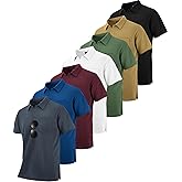 SCODI 7 Pack Polo Shirts for Men with Pocket Moisture Wicking Golf Polo Shirt Short Sleeve Outdoor Work Tactical Tshirt