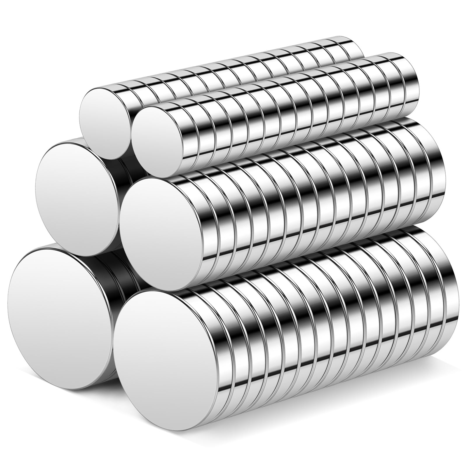 Wzone Small Magnets 3 Sizes (5mm, 8mm, 10mm), 100 Pack Strong Fridge Magnets for Office, Crafts, Whiteboard, Pin Board and DIY Pictures