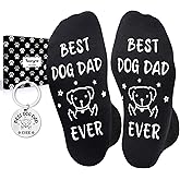 HAPPYPOP Dog Mom Dad Gifts - Funny Socks for Men Women Dog Lover, Birthday Christmas Gifts